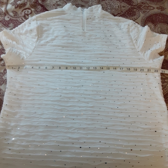 Size Xlarge sparkly sequence the chiffon TanJay blouse shirt - Picture 12 of 16